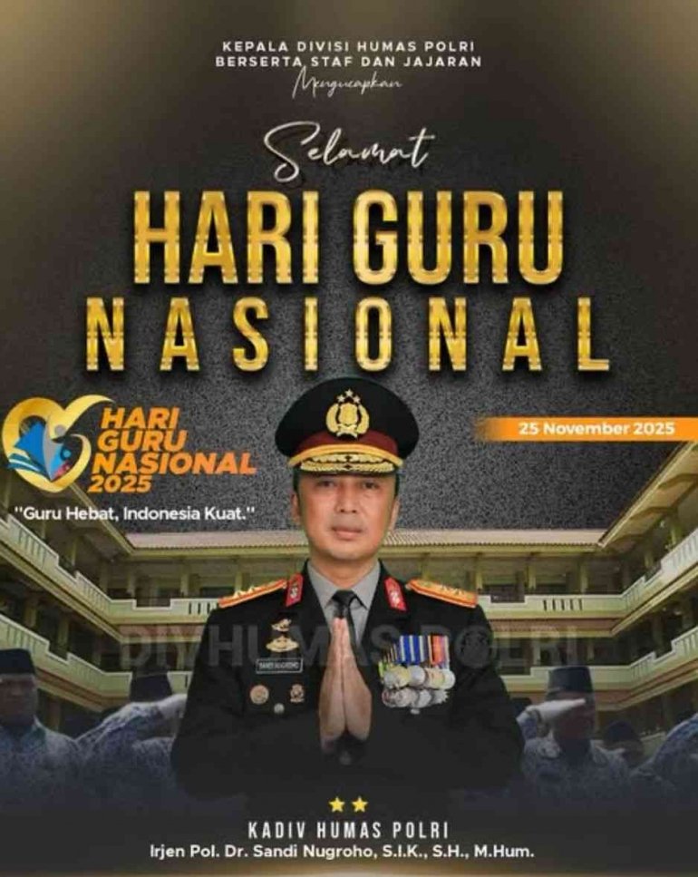 Pesan Kadivhumas Polri di Hari Guru Nasional 2025